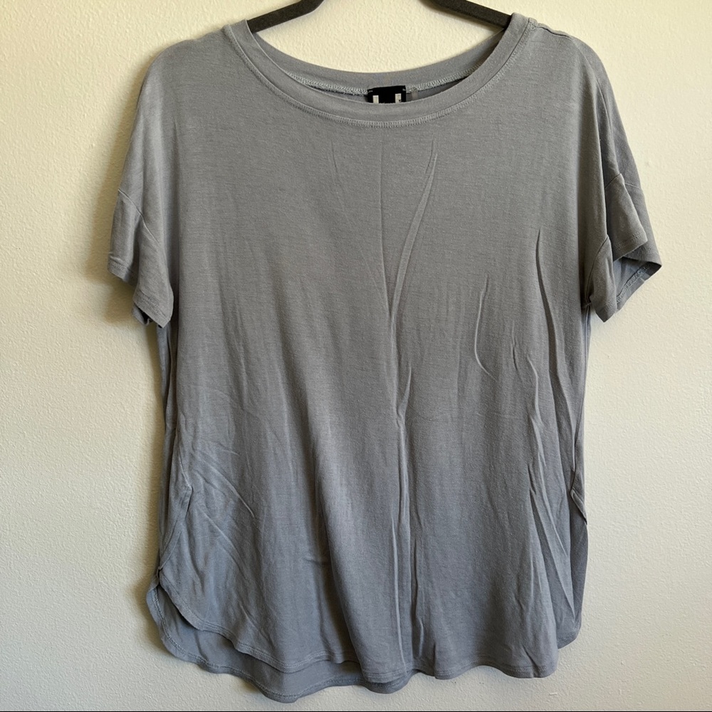 H by Bordeaux | Light Blue Curved-Hem Tee
